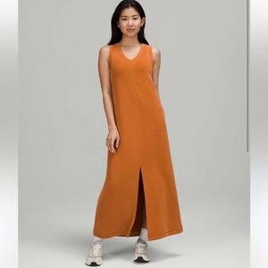 Lululemon ease of it all v neck tank dress size 8 butternut brown